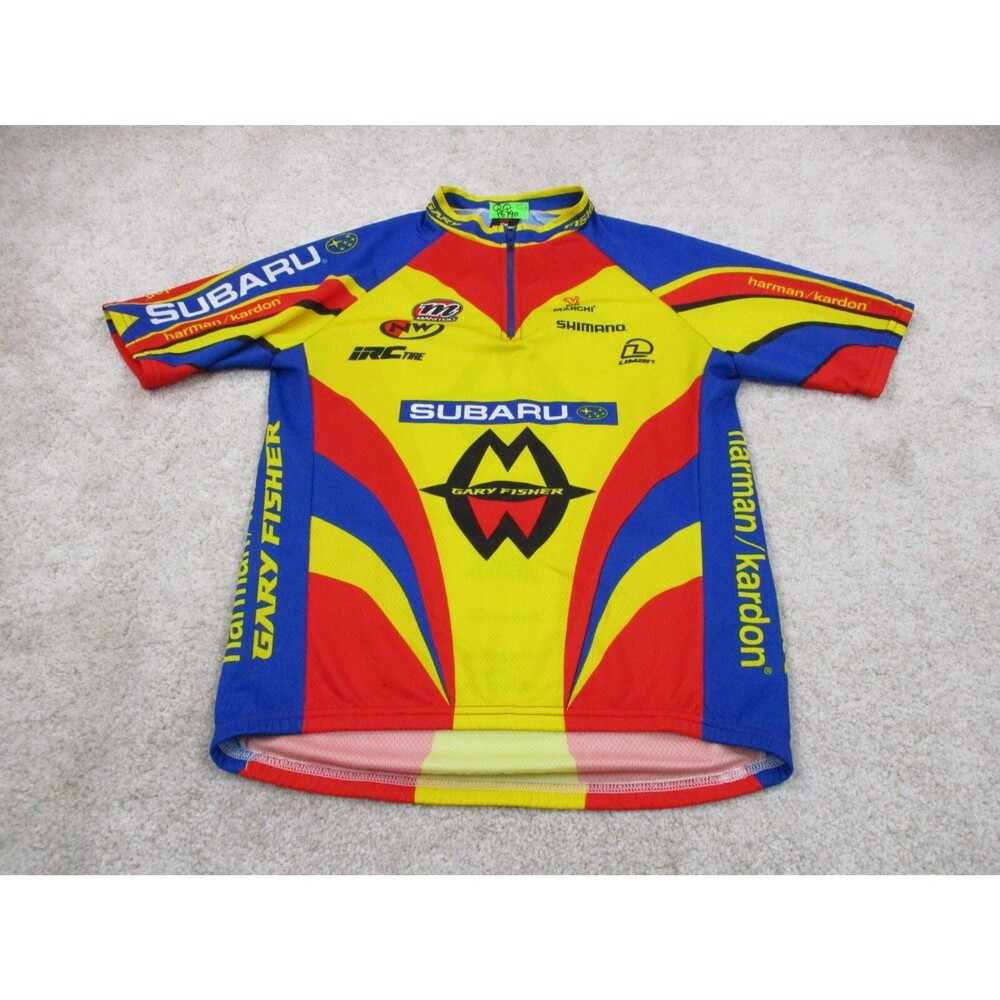 De Marchi Subaru Cycling Jersey Men Large Gary Fisher Pullover Zip Biking Italy